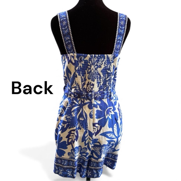 Rachel Zoe NWT Floral Romper Blue White 100% Cotton Size 10 - Picture 4 of 7